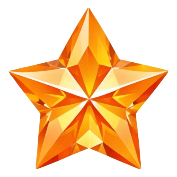 orange diamond in the shape of a five-pointed star sticker