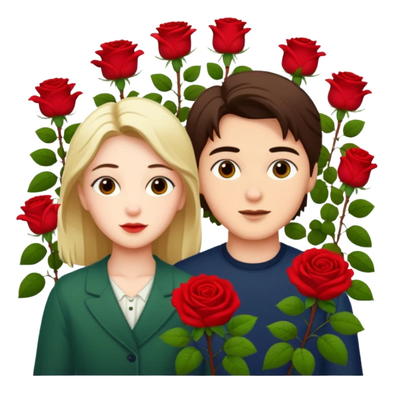 Kai and Gerda by the rose bush sticker