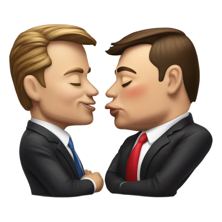Elon musk kissing donald trump sticker