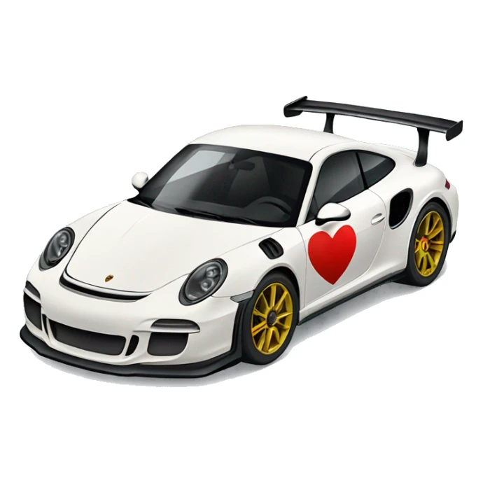 A porsche gt3 rs with a heart in sticker