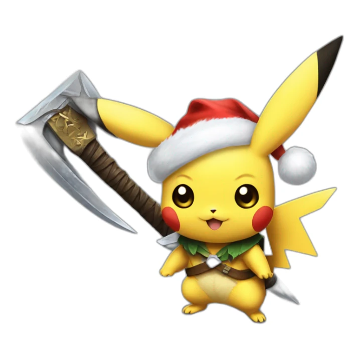 Pikachu Christmas and sword skyrim sticker