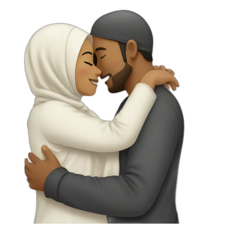 Hijab women and man hug sticker