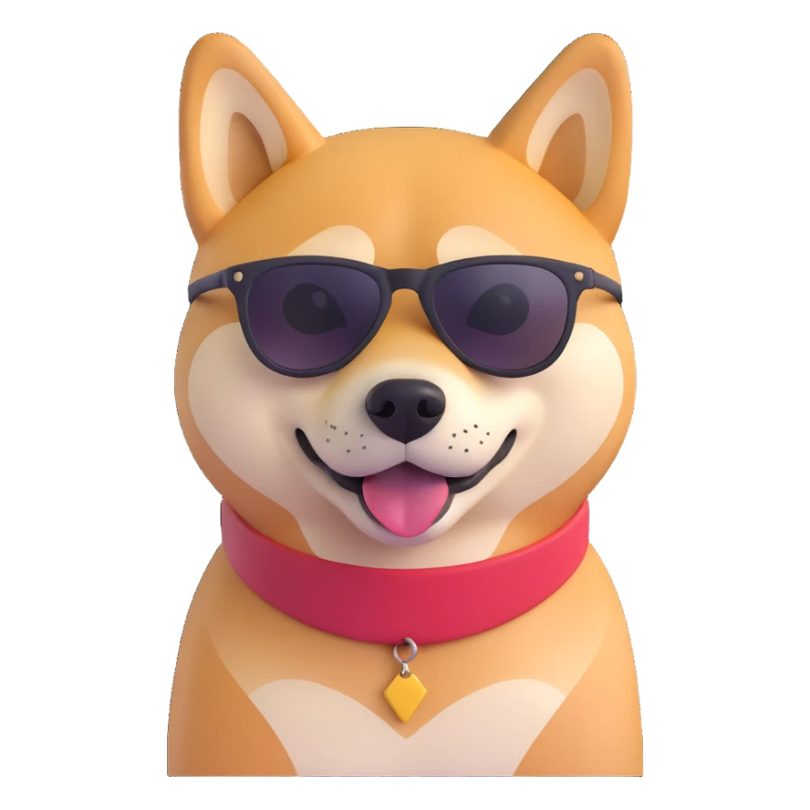 shiba inu, with sun glasses sticker