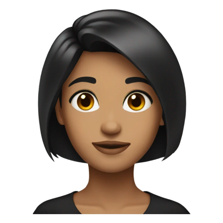 confident black-haired beauty with black shirt sticker