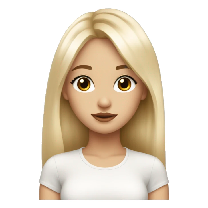 Beautiful girl light blonde long with bangs and hazel eyes with long eyelashes sticker