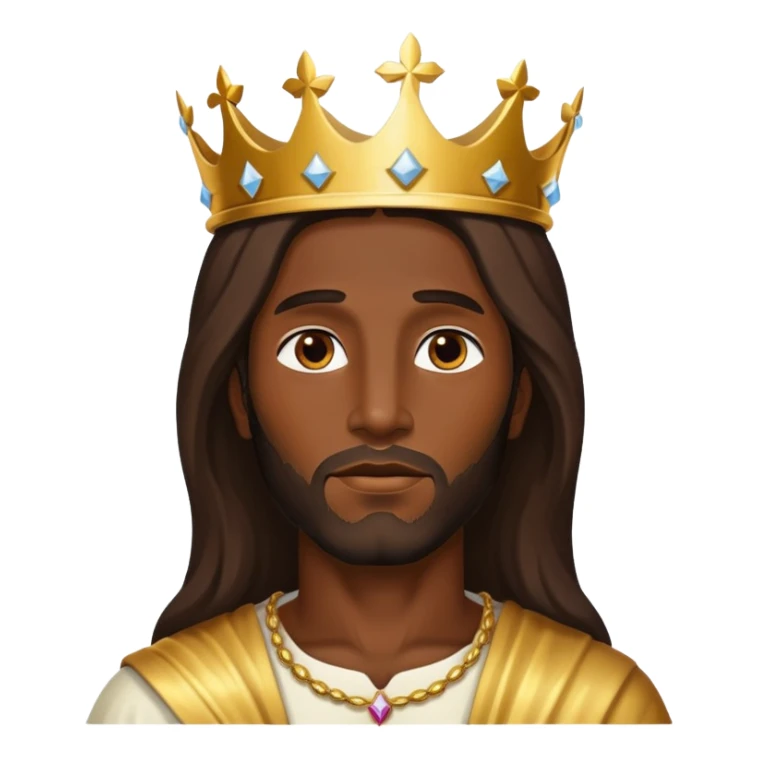 Dark skin christ Jesus in gold crown ascending  sticker