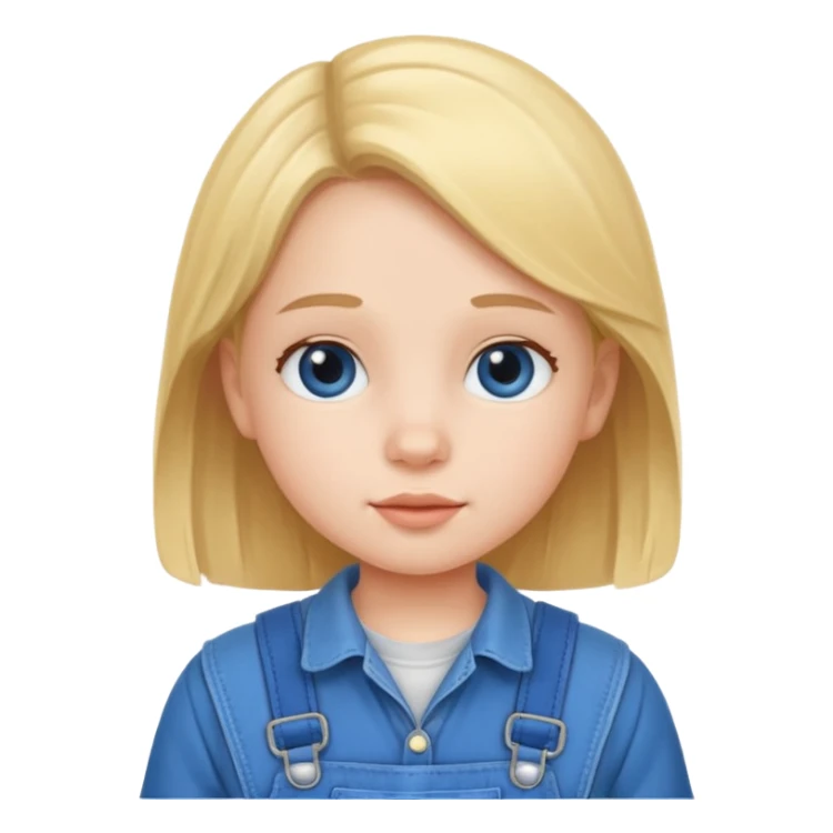 Little Girl wearing blue Overalls sticker