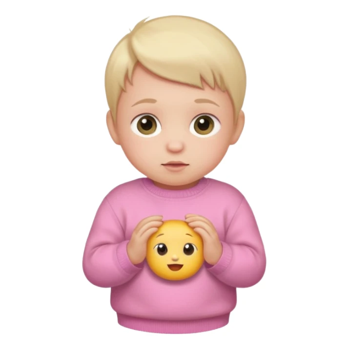 baby wearing a pink sweater sticker