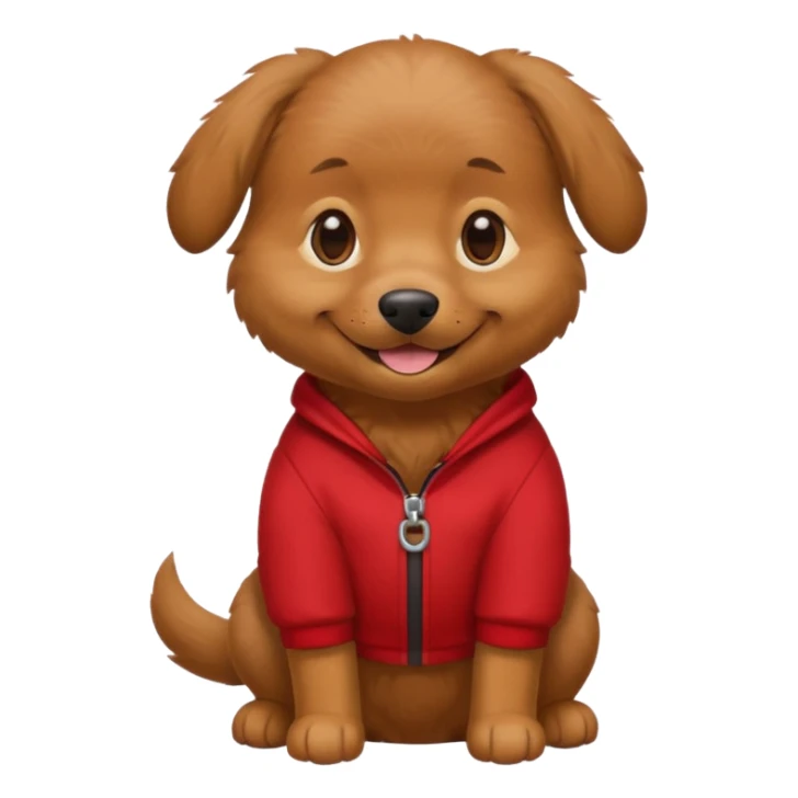 a dog with legs and arms with red clothers on sticker