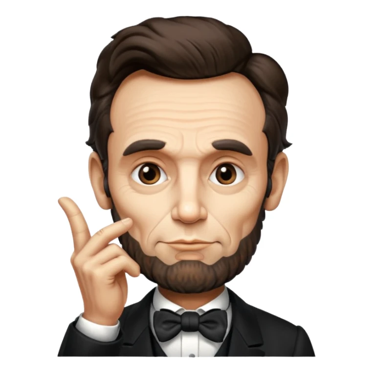 Abraham Lincoln blowing a kiss  sticker