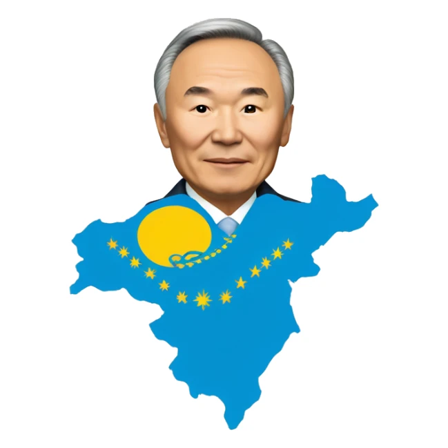 nazarbayev with kazakhstan falg sticker
