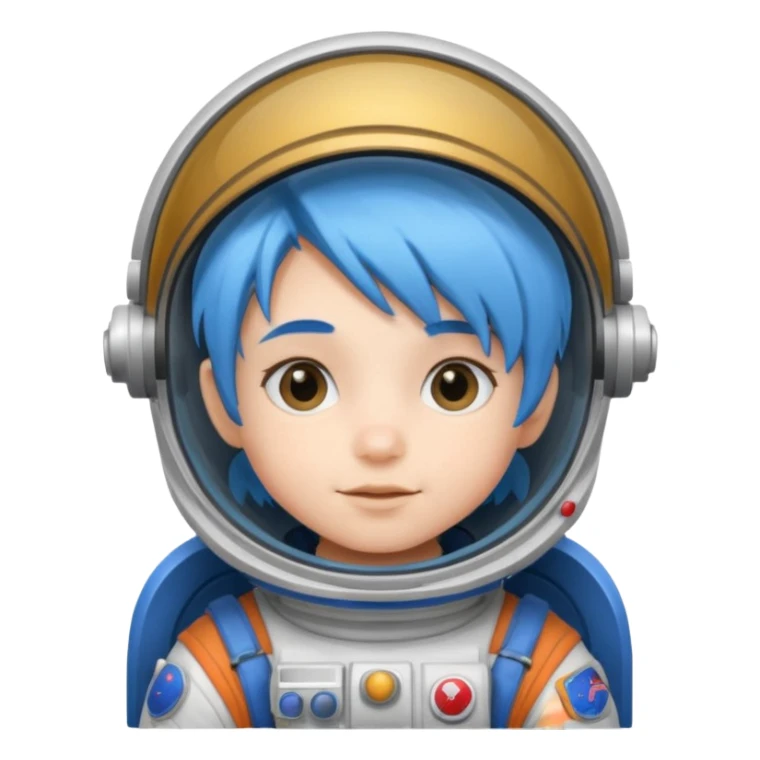 kid astronaut with blue hair sticker