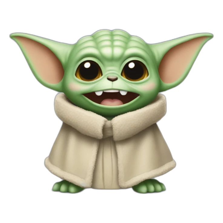 Grogu star war die of laughter sticker