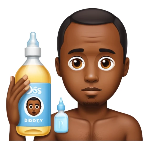 P Diddy with baby oil sticker