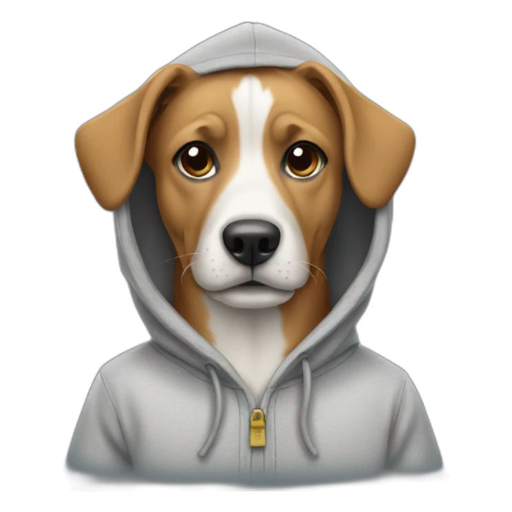 Dog wearing in hoodie sticker