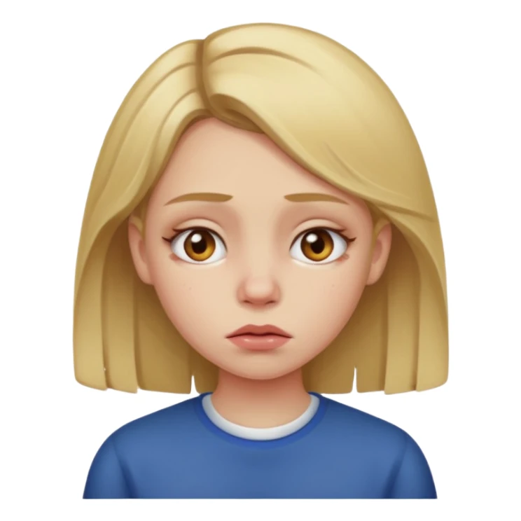 Recreate a dark blonde girl who is sick with the flu. sticker