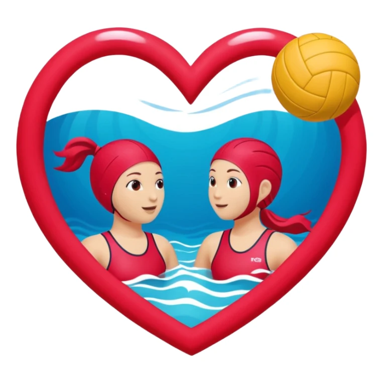 Natación  y voley en un corazón de color  sticker