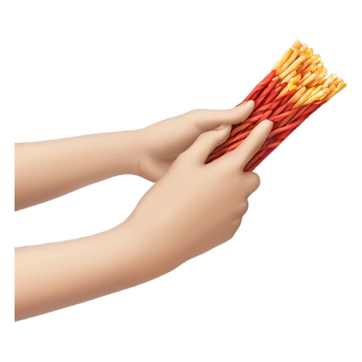 hand hesitantly opening a pack of pocky sticker