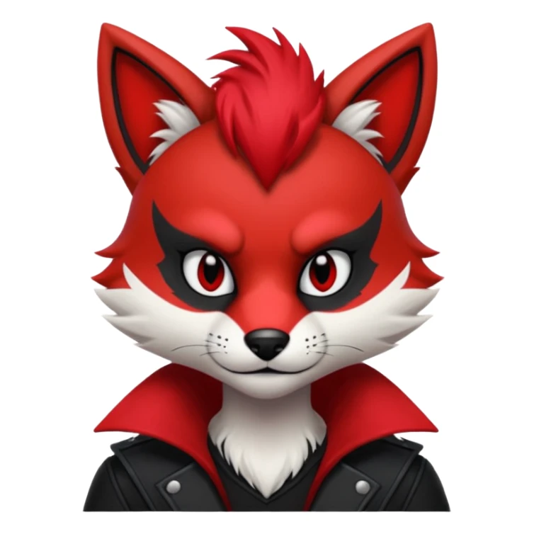 Anthropomorphic Anthro Furry punky gothic black white and red badass cool stylish handsome smexy Animal-furry-fursona  sticker