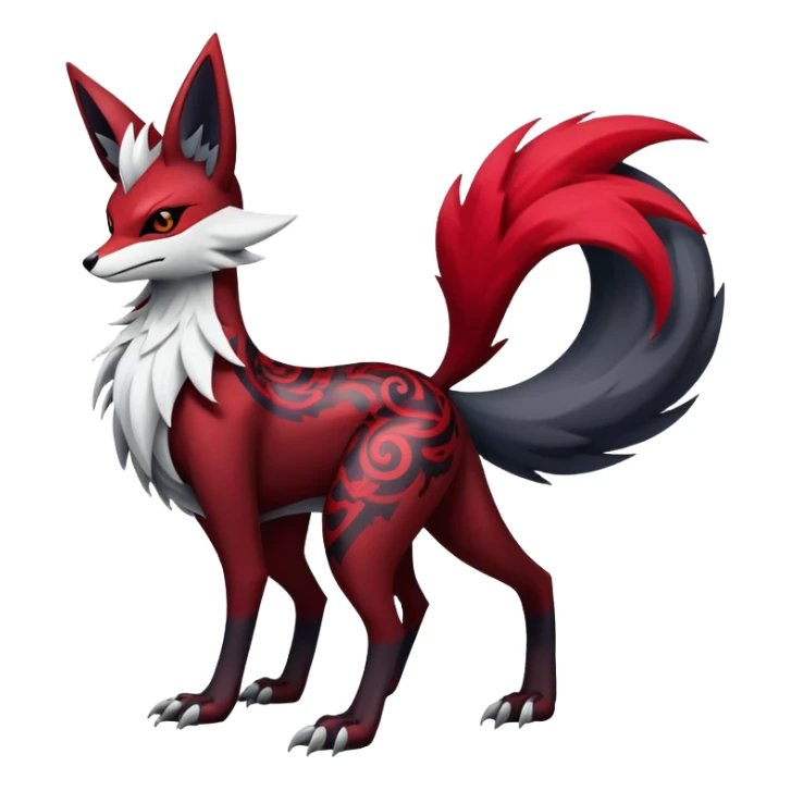 Shiny Exotic Gothic Delphox-Zoroark-Zangoose-hybrid-creature sticker