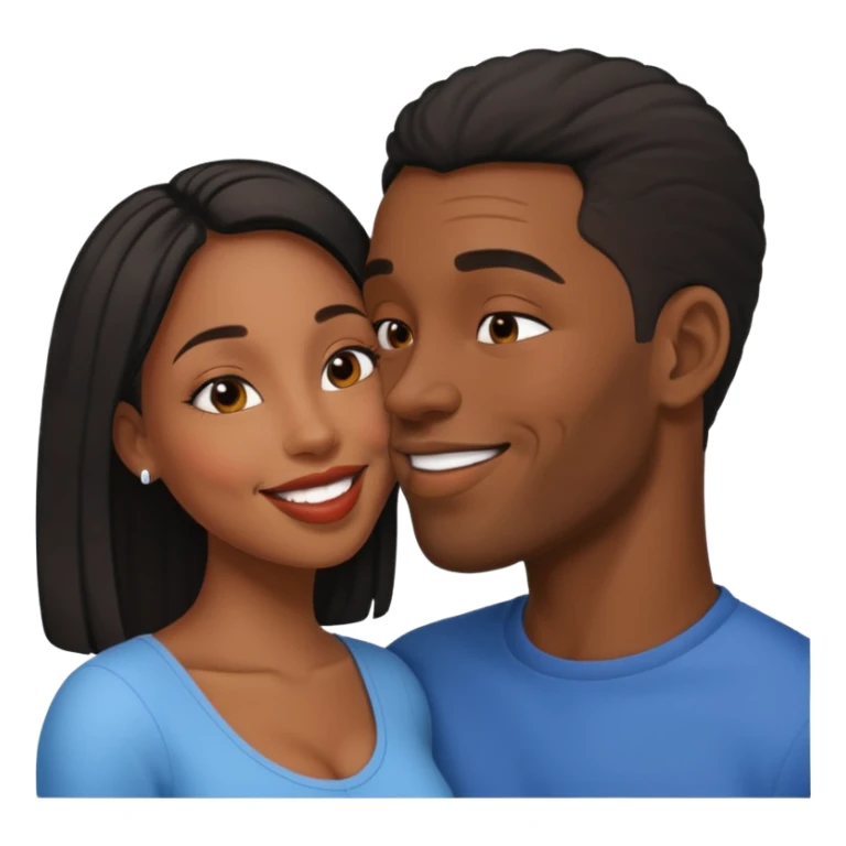 black boyfriend kissing black gril sticker