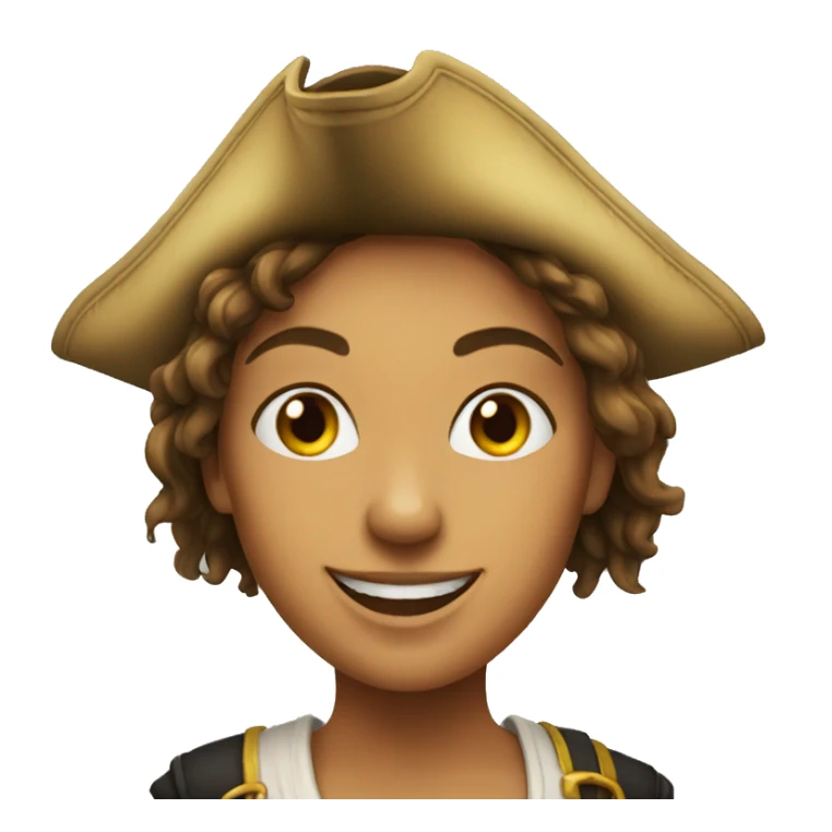 a pirate woman's face happy sticker