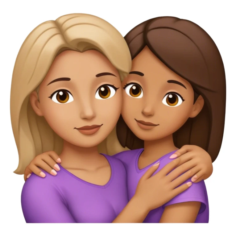 MADRE Y SU HIJA COLOR PIE CANELA ABRAZANDOE sticker