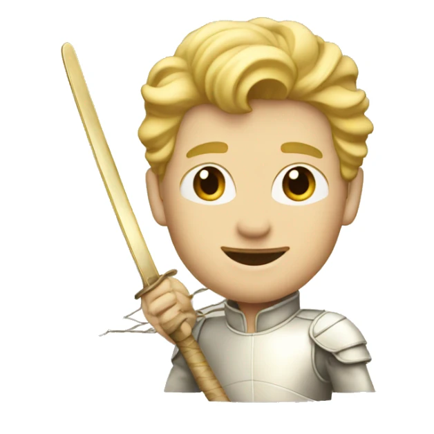 Gold vintage man blonde hair fencing  sticker