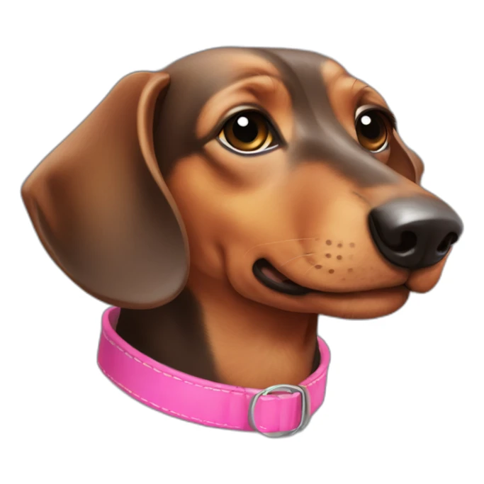 Dachshund negro atigrado con collar rosa mejicano sticker