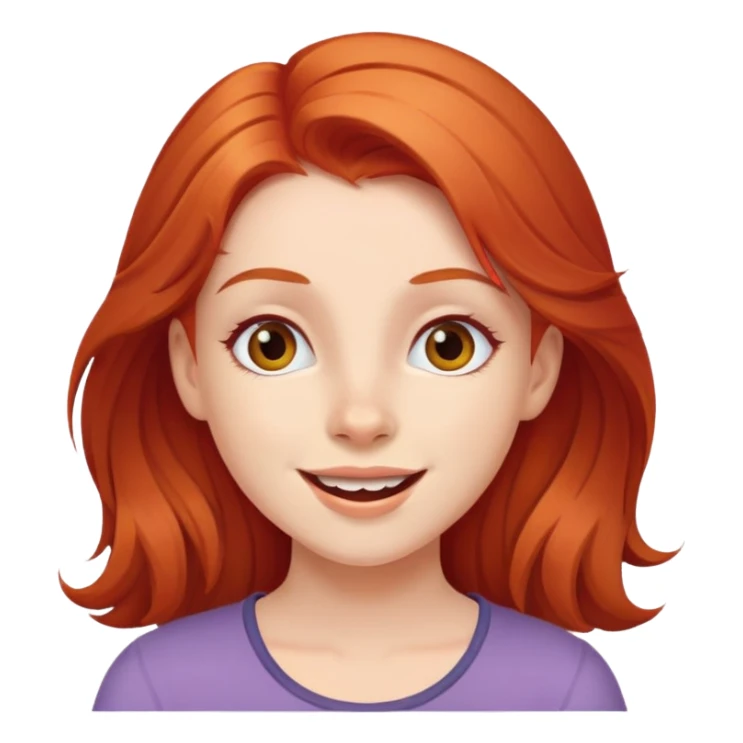 a young red-haired girl with an emotion of joy sticker