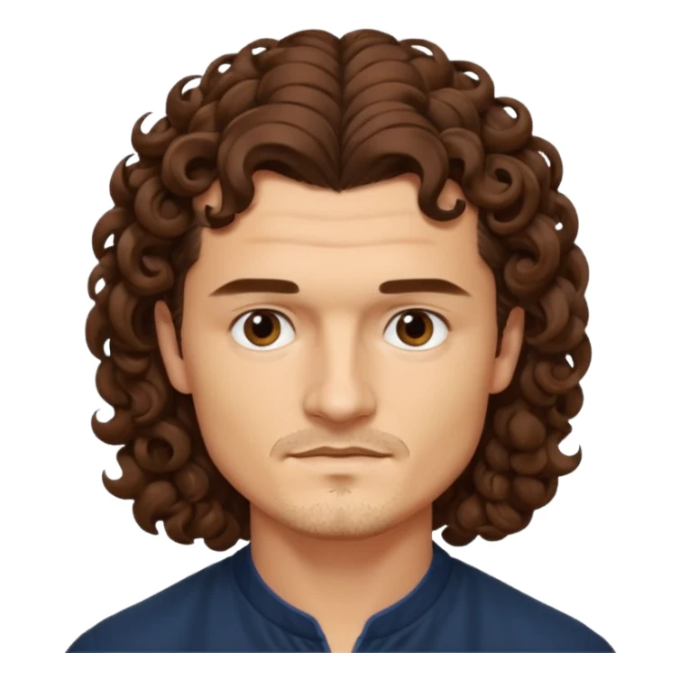 Orlando Bloom with curly hair  sticker