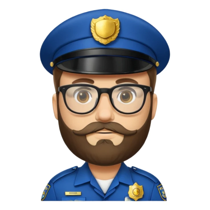Police officer with glasses and beards(different uniform) sticker