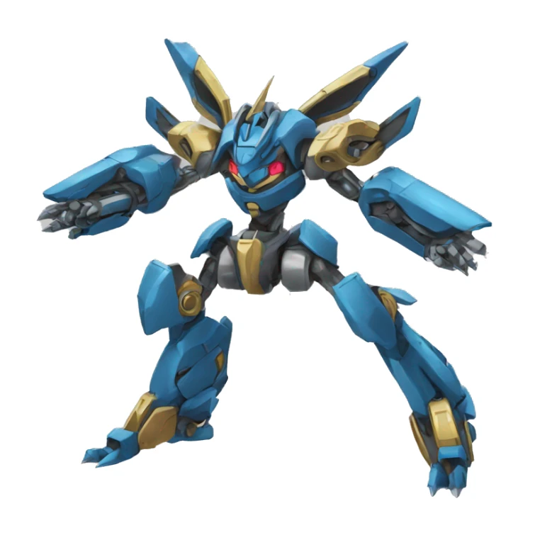 Futuristic mechanical medabot-lucario-mecha full body sticker