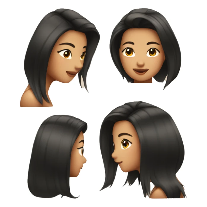Slick back hair tan Asian girl  sticker