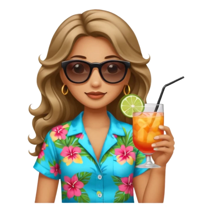 chill girl long curling hair in drink holders with sunglasses sticker