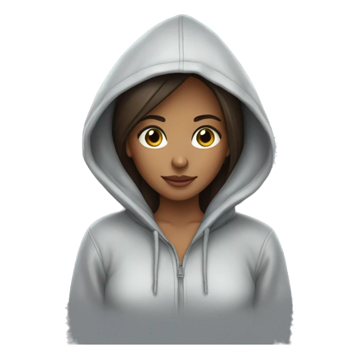 Rainy day and light brunette girl hoodie sticker