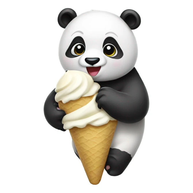 Panda eating ice cream sticker