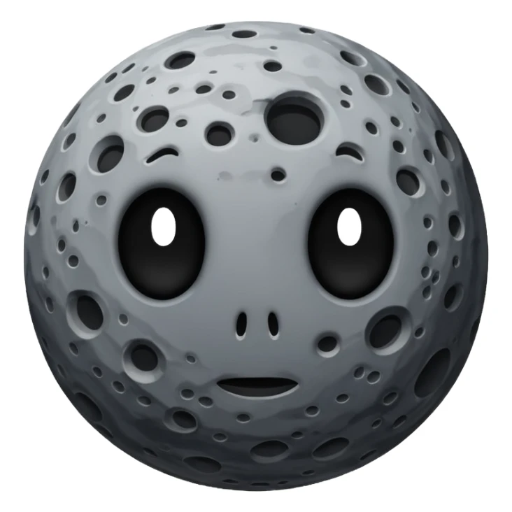 Rocky planet gray with craters no face sticker