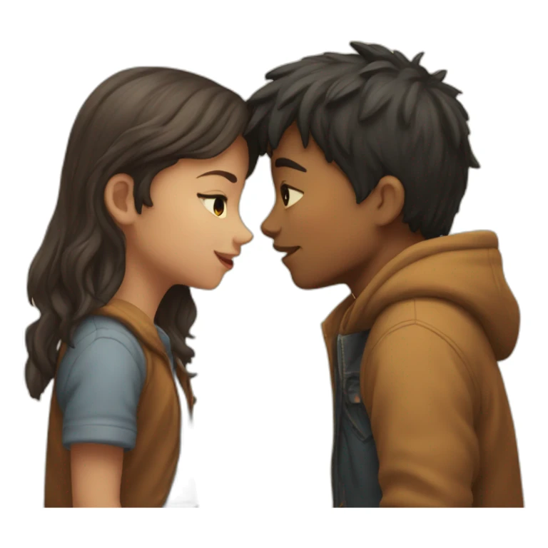 A boy and a girl kisss each other sticker
