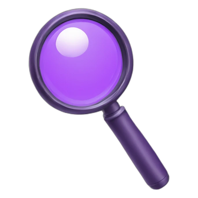 purple magnifying glass sticker