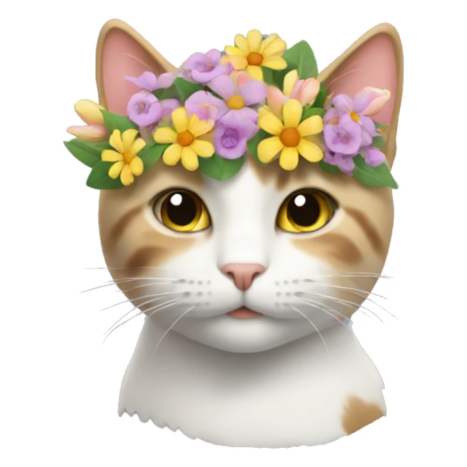 Cat with flowers bouquet  sticker