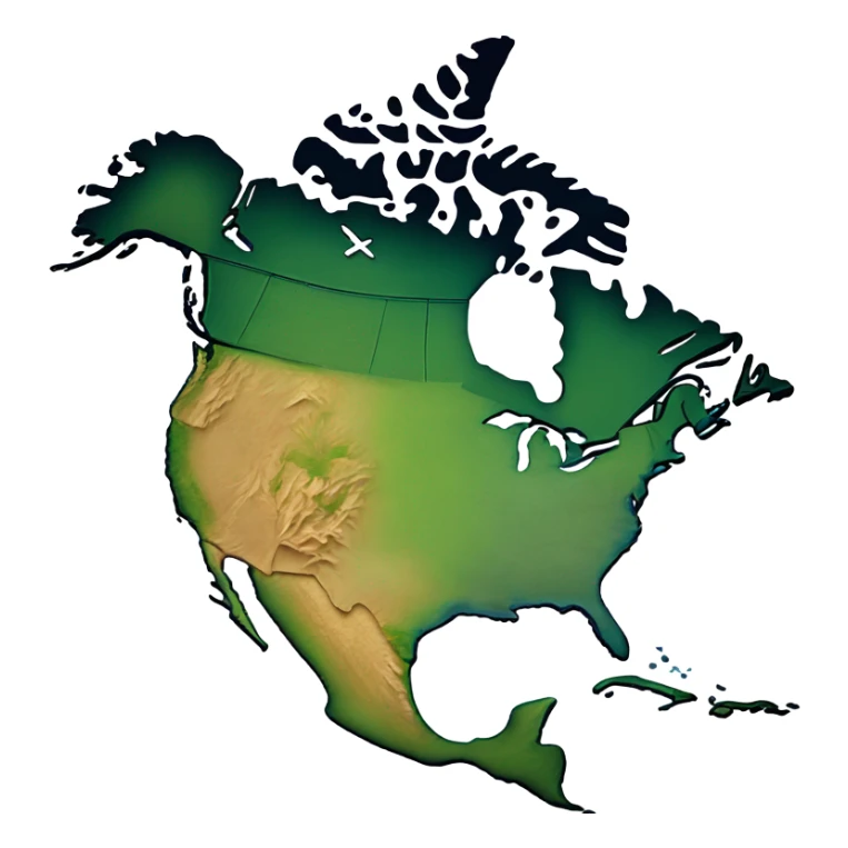 north america earth sticker