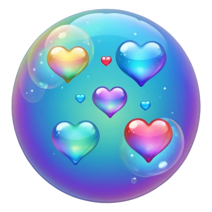 trail of bubbles no faces in heart  sticker