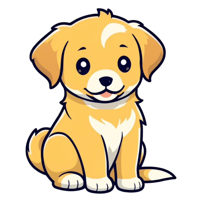 Golden retriever puppy sticker