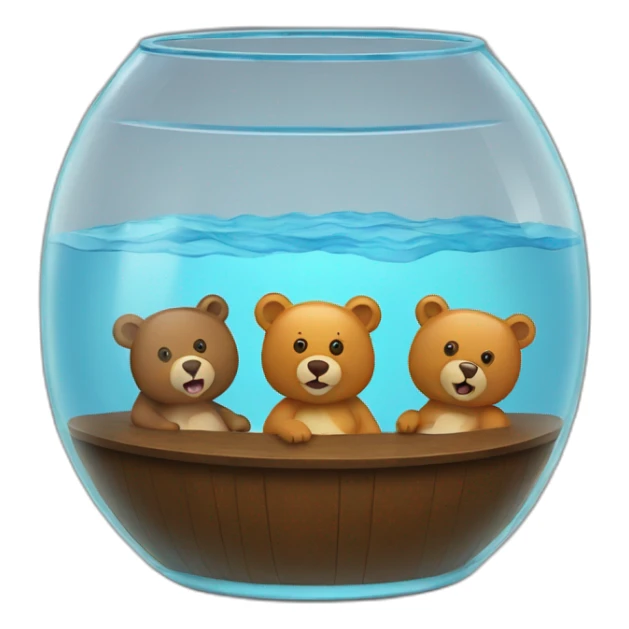 fishbowl with two adult bears talking microphone inside sticker