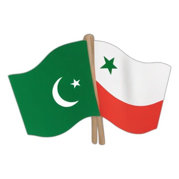 PTI party flag half red and half green with Moon and a star like Pakistan flag sticker
