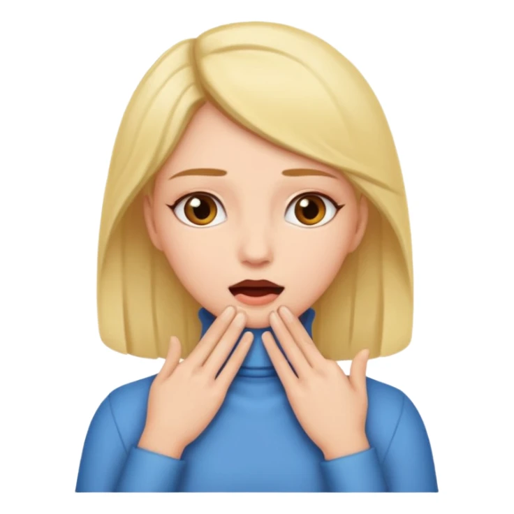 women with hands over her throat  sticker