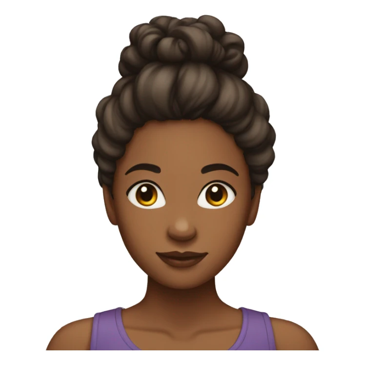 medium dark-skin girl with curly hair put up in a bun sticker