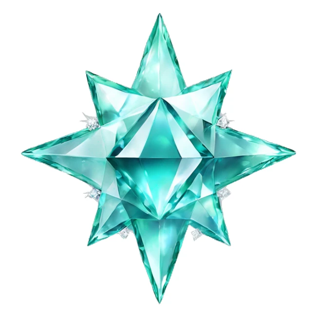 Diamond star with 5 agnles and smarald color sticker