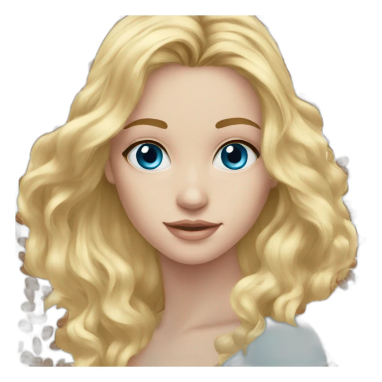 blond long hair blue-eyes- chocolate sticker